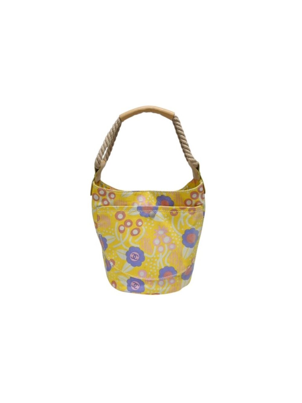 Chanel Flower Rope CC Logo Tote Bag Canvas Multicolor